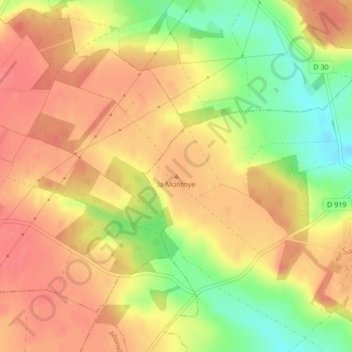 la Montoye地形图、海拔、地势