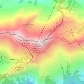 Brienzer Rothorn地形图、海拔、地势