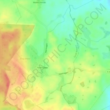 Badenberg地形图、海拔、地势