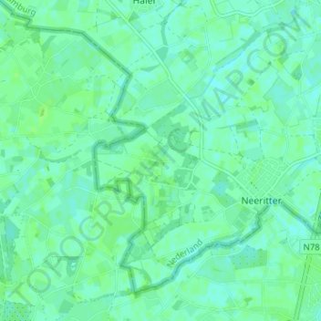 Heioord地形图、海拔、地势