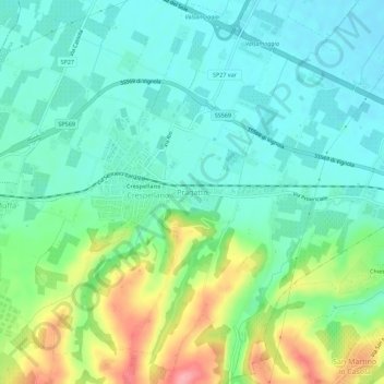 Pragatto地形图、海拔、地势