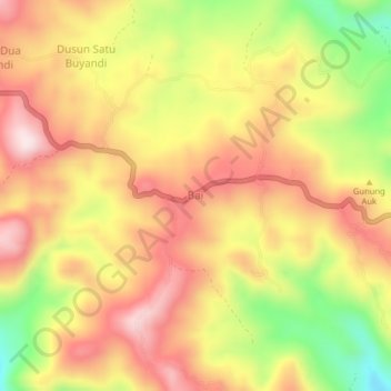 Bai地形图、海拔、地势