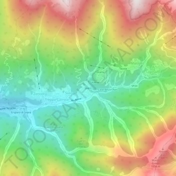 Gleris地形图、海拔、地势