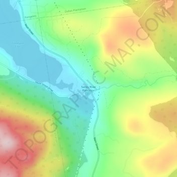 Sandy River Plantation地形图、海拔、地势