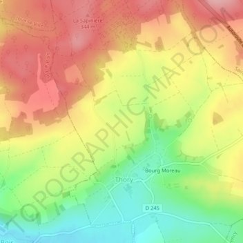 Chavin地形图、海拔、地势