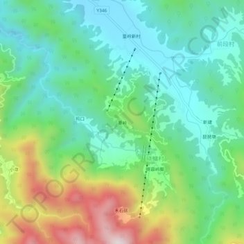 篁岭地形图、海拔、地势