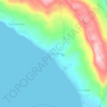 Salingogon地形图、海拔、地势
