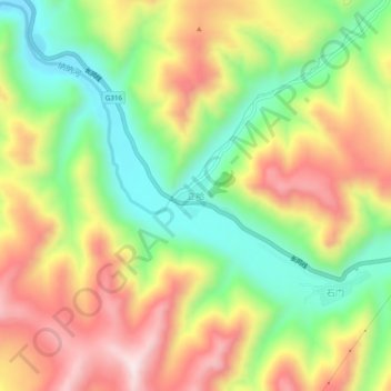 立哈地形图、海拔、地势