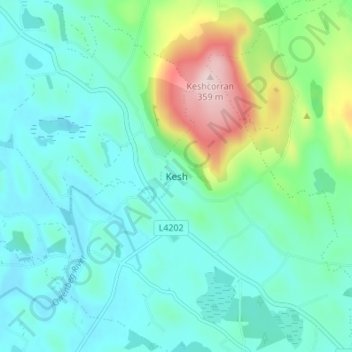 Kesh地形图、海拔、地势