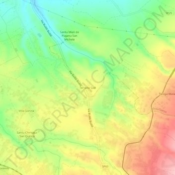 Terrada Sud地形图、海拔、地势