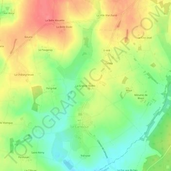 La Grande Roche地形图、海拔、地势