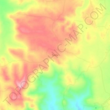 Tada地形图、海拔、地势