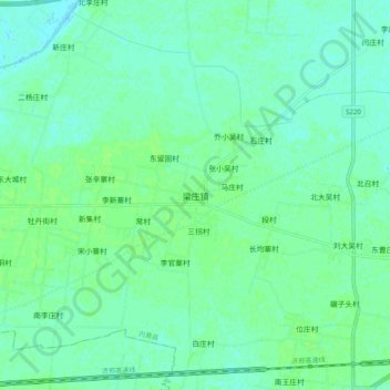 梁庄镇地形图、海拔、地势