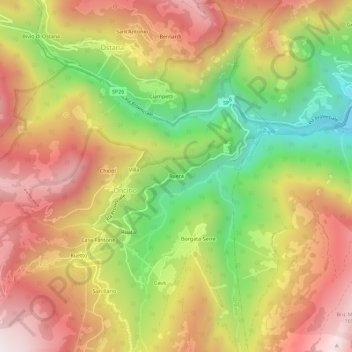 Ruera地形图、海拔、地势