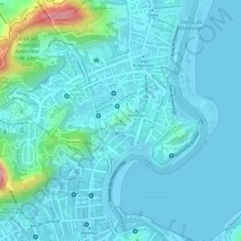 Morro Azul地形图、海拔、地势