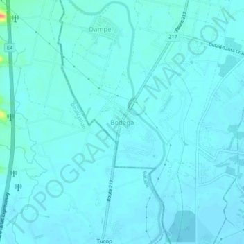 Bodega地形图、海拔、地势