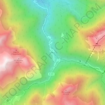 Gabas地形图、海拔、地势