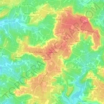 Longues Règes地形图、海拔、地势