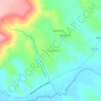 Por Enquanto地形图、海拔、地势