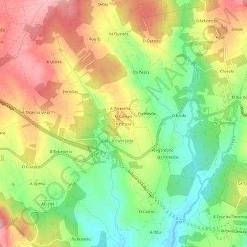 A Peroxa地形图、海拔、地势