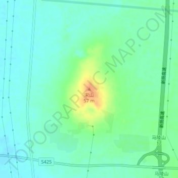 宋山地形图、海拔、地势