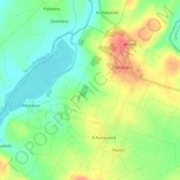 Agra de San Cosme地形图、海拔、地势