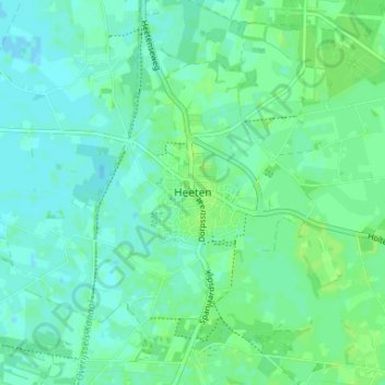 Heeten地形图、海拔、地势