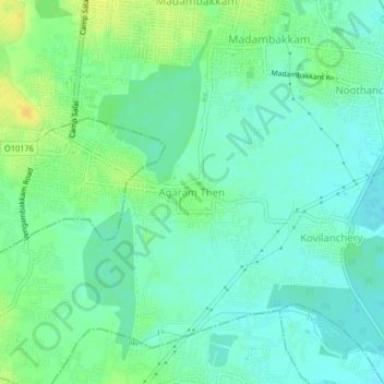 Agaram Then地形图、海拔、地势