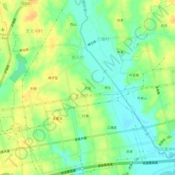 大治地形图、海拔、地势