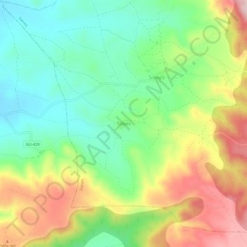 Tobes地形图、海拔、地势