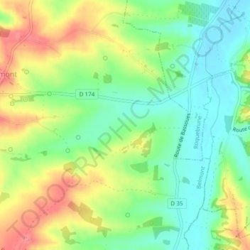 Plaine de la Lauze地形图、海拔、地势