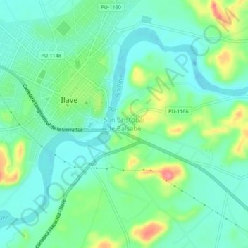 San Cristobal de Balsabe地形图、海拔、地势