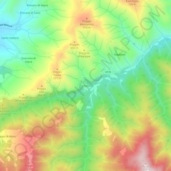 La Sassa地形图、海拔、地势