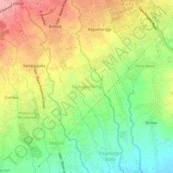 Malagonlong地形图、海拔、地势