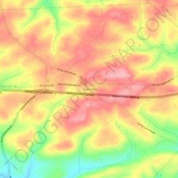 Grimville地形图、海拔、地势