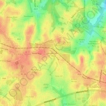Heatherwood地形图、海拔、地势