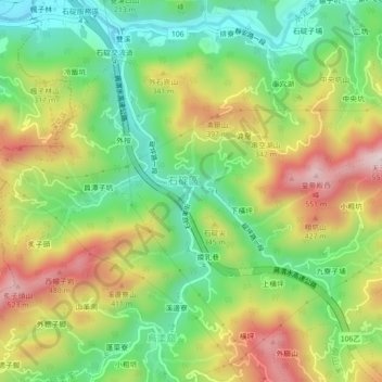 石碇地形图、海拔、地势