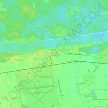 Langenlebarn - Unteraigen地形图、海拔、地势