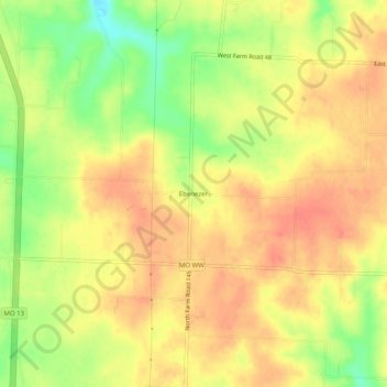 Ebenezer地形图、海拔、地势