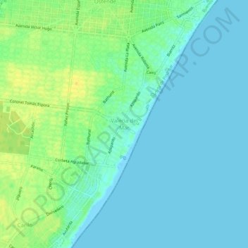 Valeria del Mar地形图、海拔、地势