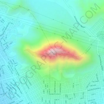 Cerro Cabras地形图、海拔、地势