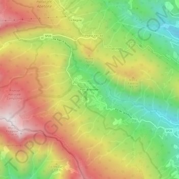 Pian di Novello地形图、海拔、地势