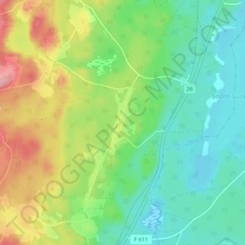 Stenhestra地形图、海拔、地势