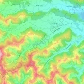 Oberdorf am Hochegg地形图、海拔、地势