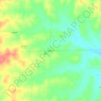 Antioch地形图、海拔、地势