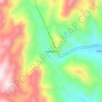Jaguarana地形图、海拔、地势