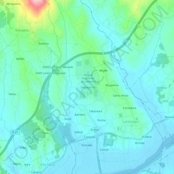 Salvaterra地形图、海拔、地势