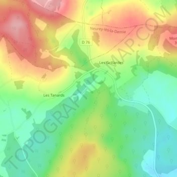 Montelimard地形图、海拔、地势