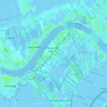 Achthoven地形图、海拔、地势