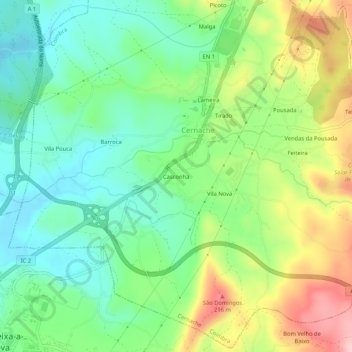 Casconha地形图、海拔、地势